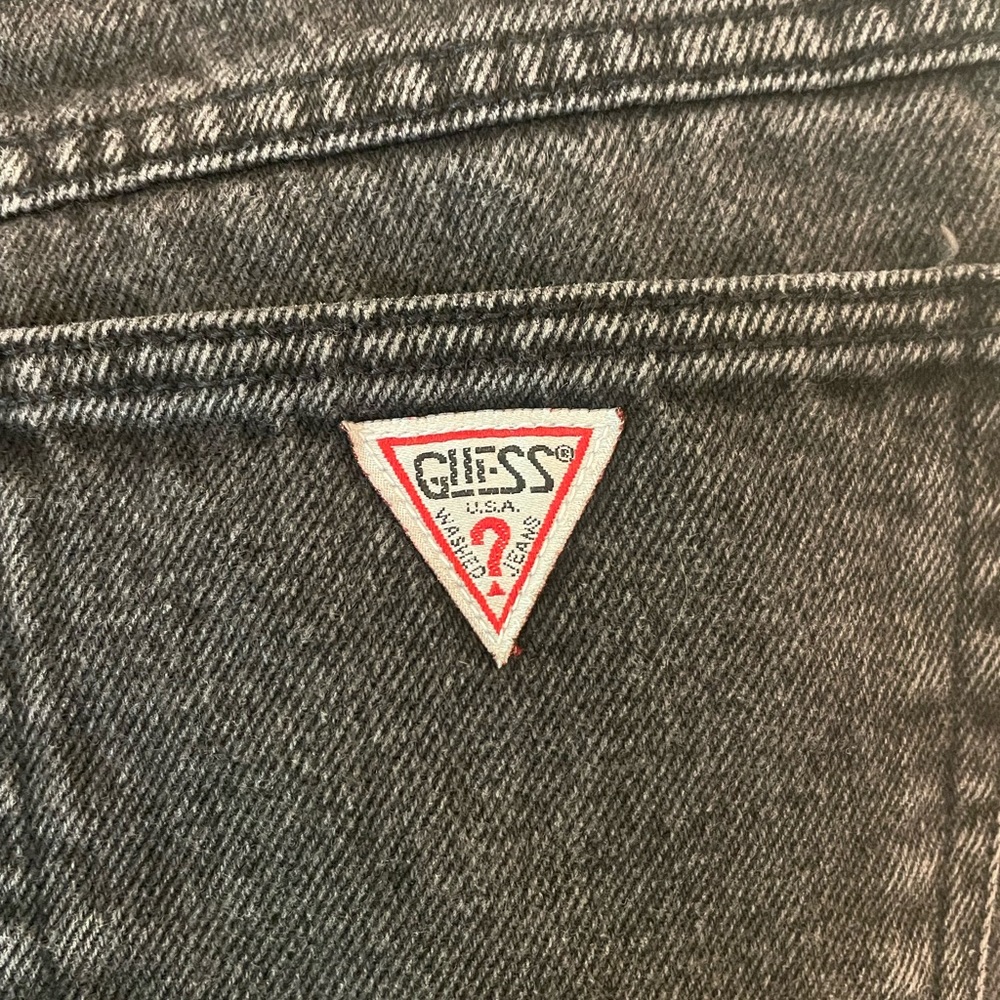 Guess jeans black high waisted straight leg size 29 dark wash y2k pants